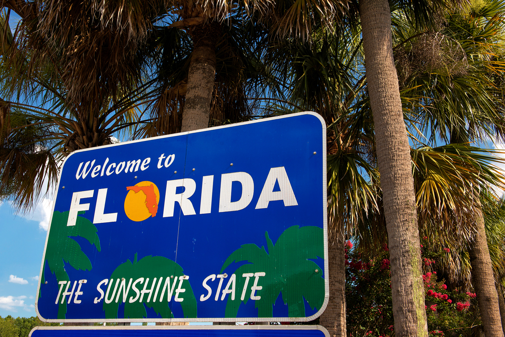 Welcome to Florida The Sunshine State - Sign